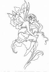 Faries Elves Mythical Fae Mystical Pixie Nymph Sprite Wings Printable Faeries Colouring Mischievous Hadas Whimsy Enchantment sketch template