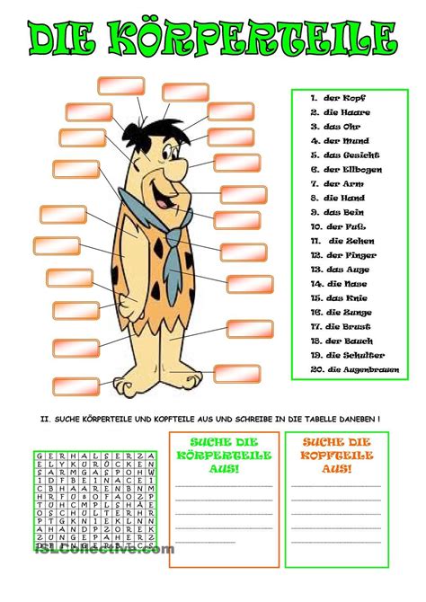 koerperteile deutsch lernen deutsch lernen kinder und