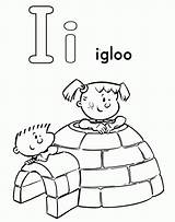 Letter Coloring Igloo Pages Color Alphabet Printable Worksheets Preschool Letters Small Big Kids Colouring Sheets Online Top Dot Print Ice sketch template