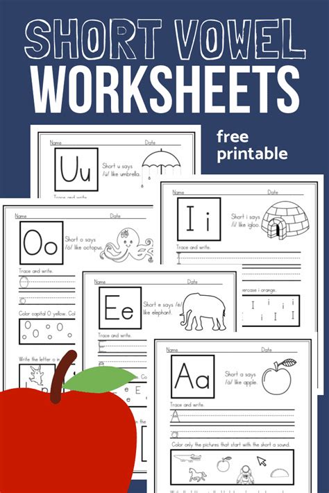 printable worksheets  short vowel sound practice