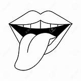 Tongue Drawing Clipart Vector Mouth Line Icon Outline Clip Sassy Smiling 1300 Drawings Arts Paintingvalley sketch template