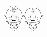 Twins Coloring Twin Template Boy sketch template