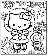 Kitty Hello Coloring Pages Winter Patinando Hielo sketch template