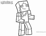 Roblox Minecraft Alex Coloring Pages Characters Printable Color Kids Template Friends Girl Sketch sketch template