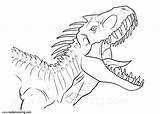 Indoraptor Jurassic Coloring Pages Printable Kids Colouring Teeth Sharp Print Film Adults sketch template