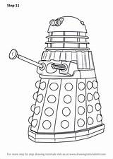 Dalek Doctor Who Draw Step Drawing Tutorials Drawingtutorials101 sketch template