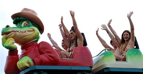 Naked Rollercoaster Ride Sees Thrill Seekers Strip Off For