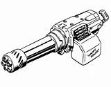Minigun Shadowrun Guns Sniper Cyberpunk Pistol M4 M16 Futuristic Carbine sketch template