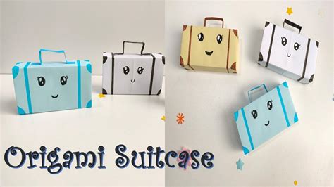 diy origami box paper suitcase   school crafts mini paper