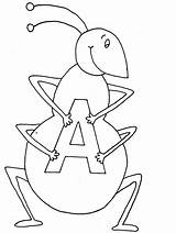 Letter Coloring Pages Color Sheet Preschool Print Ant Printable Kids sketch template