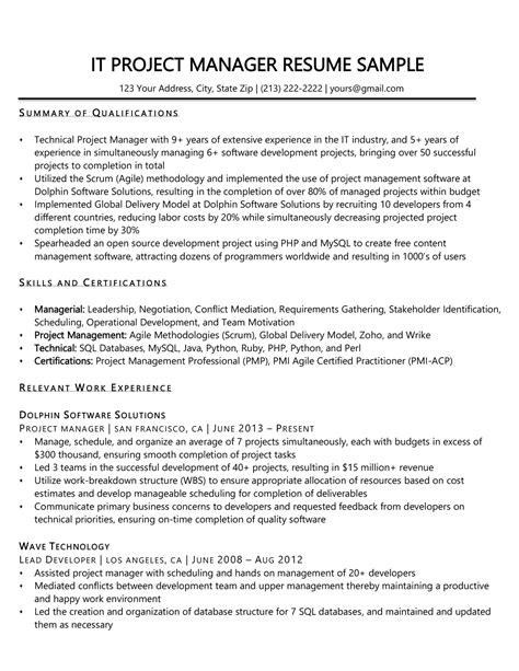project management resume network project manager resume sample
