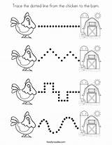 Barn Dotted Trace Line Coloring Chicken Tracing Car Color Outline Twistynoodle Built California Usa Noodle sketch template
