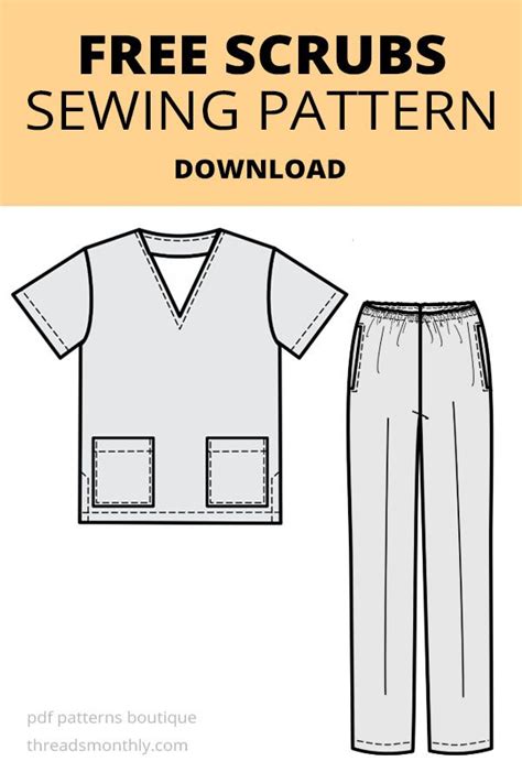 medical scrubs uniform sewing pattern