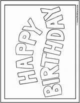 Birthday Coloring Happy Pages Banners Cards Banner Pdf Printable Customizable Birthdaybuzz Colorwithfuzzy sketch template