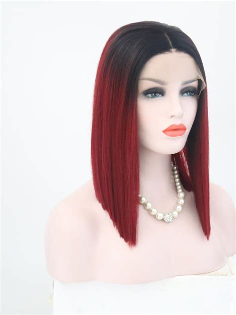 1bt Wine Red Bob Lace Front Wig Home Babalahair