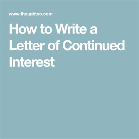 write  letter  continued interest college bound