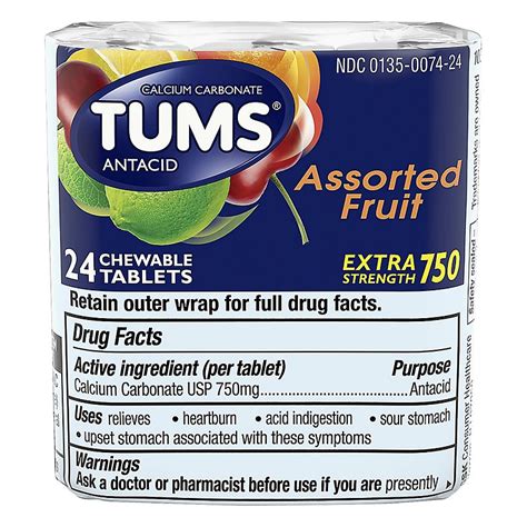 Tums Antacid Extra Strength Assorted Fruit Chewable Tablets Shop