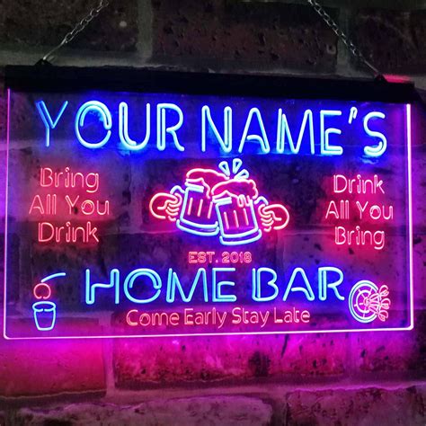 personalized   custom home bar neon signs beer etsy custom