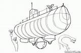 Submarino Sommergibile Submarine Submarinos Colorir Badania Ausmalbild Ausmalbilder Colorkid Kolorowanka Sottomarini Investigación Buques Boote Vessels Marins Vaisseaux Kolorowanki Oceany Morza sketch template