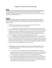 student interview reflectiondocx assignment student interview