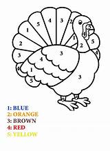 Color Number Thanksgiving Pages Coloring Read Kids sketch template