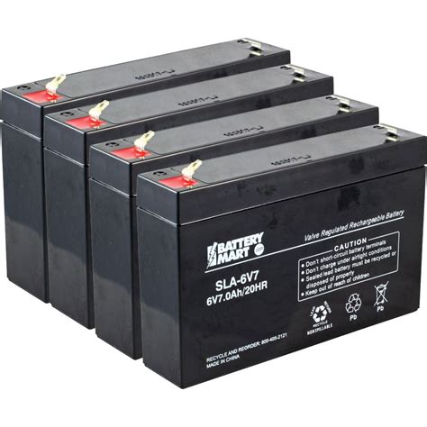 [4 Pack] 6 Volt 7 Ah Sealed Lead Acid Rechargeable Batteries Rbc34
