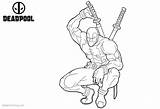 Coloring Pages Deadpool Katana Fo Fight Ready His Printable Kids sketch template