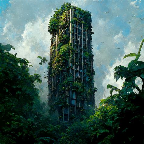 artstation skyscrapers overgrown  jungle artworks