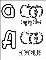 Coloring Pages Fruit Alphabet Apple Fruits Printable Alphabets Colouring Fun Color sketch template