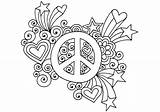 Coloring Pages Groovy Peace Popular Sign sketch template