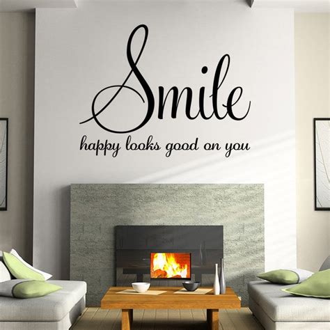 family words smile quotes wall sticker poster living room bedroom wall