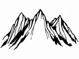 Mountain Outline Clipart Cliparts Computer Designs Use sketch template