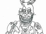 Fnaf Coloring Pages Bonnie Nightmare Freddy Printable Nights Five Bunny Color Template Getcolorings Foxy Getdrawings Fun Chica Colorings Spring sketch template