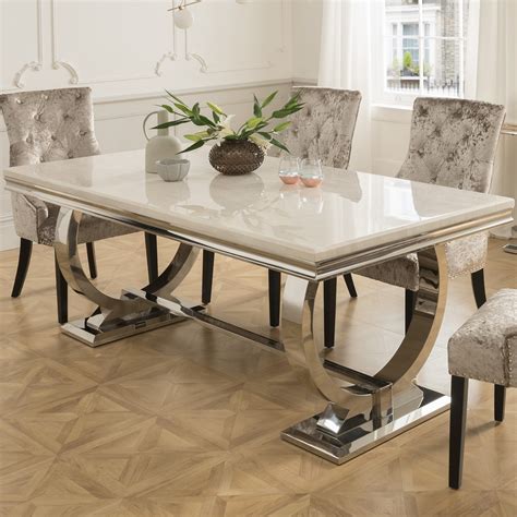 marble dining room table set alba cm cream brown marble dining