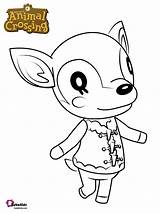Coloring Crossing Animal Fauna Deer Pages Characters Printable Colouring Bubakids Sheets Villagers Kids Fun Choose Board Cartoon sketch template