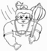 Hanuman Sketch Bal Coloringhome sketch template