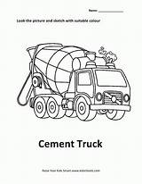 Coloring Cement Truck Colouring Vehicles Comments sketch template