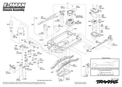 traxxas emaxx parts diagram brushless  chassis exploded views  maxx brushless  tqi