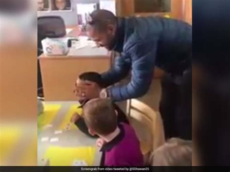 watch shikhar dhawan surprises son in school his reaction is priceless cricket news