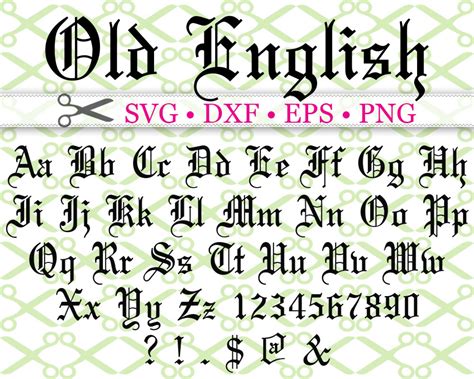 english svg font cricut silhouette files svg dxf eps png
