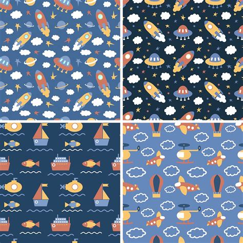 seamless patterns collection   boys  behance  immagini