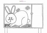 Rabbit Cage Clipart Hutch Cartoon Coloring Pages Clip Template Clipground Sketch sketch template