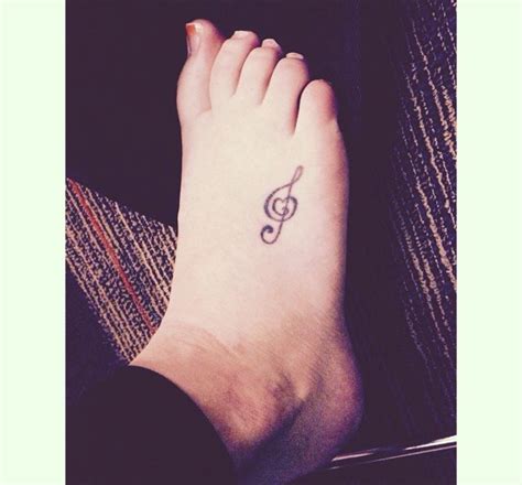 Music Note With Heart Tattoo On The Foot So Cute In Love With It