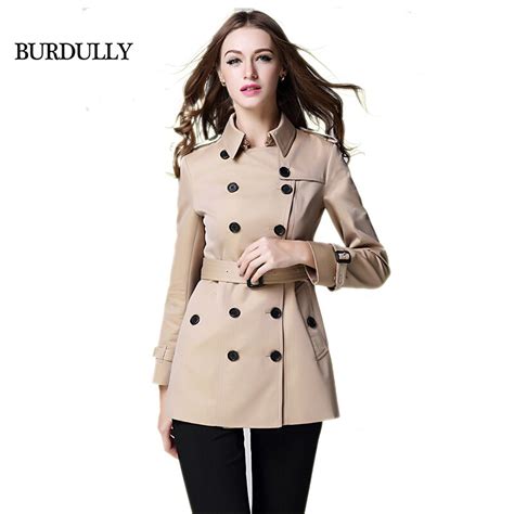 burdully 2018 autumn high quality long sleeve double breasted trench