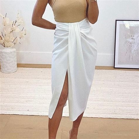 limited time sales nwt zara white knotted pareo skirt