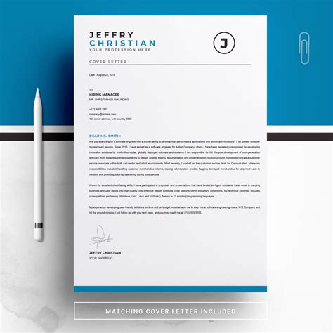 page company cv design  page resume template