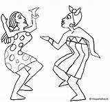 Bailando Colorir Afro Desenhos Dancing Brasileira Dibujo Danzano Coloringcrew Africana Muchachas Acolore sketch template