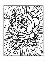 Coloring Pages Adults Rose Colouring Adult Sheets Voor Kleuren Mandala Roses Kleurplaten Volwassenen Color Books Stained Glass Flowers Glas Mosaic sketch template
