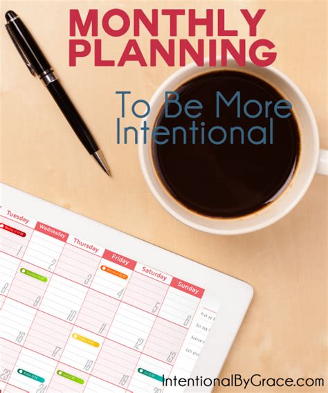 planning     monthly planning    intentional