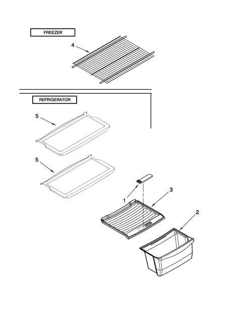 shelf parts diagram parts list  model etmsrxtq whirlpool parts refrigerator parts